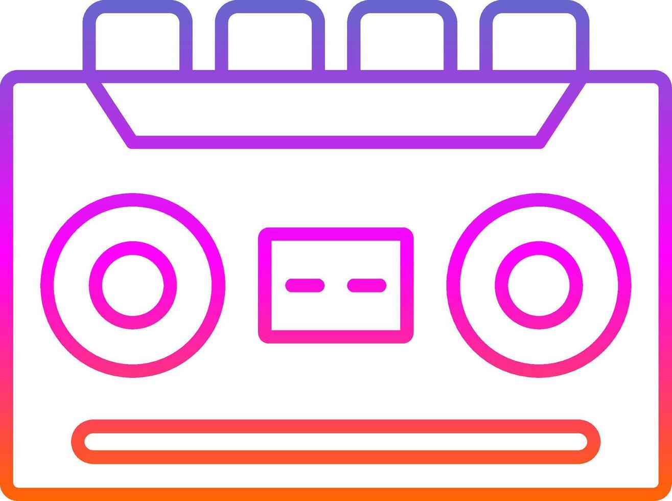 Cassette Recorder Line Gradient Icon vector