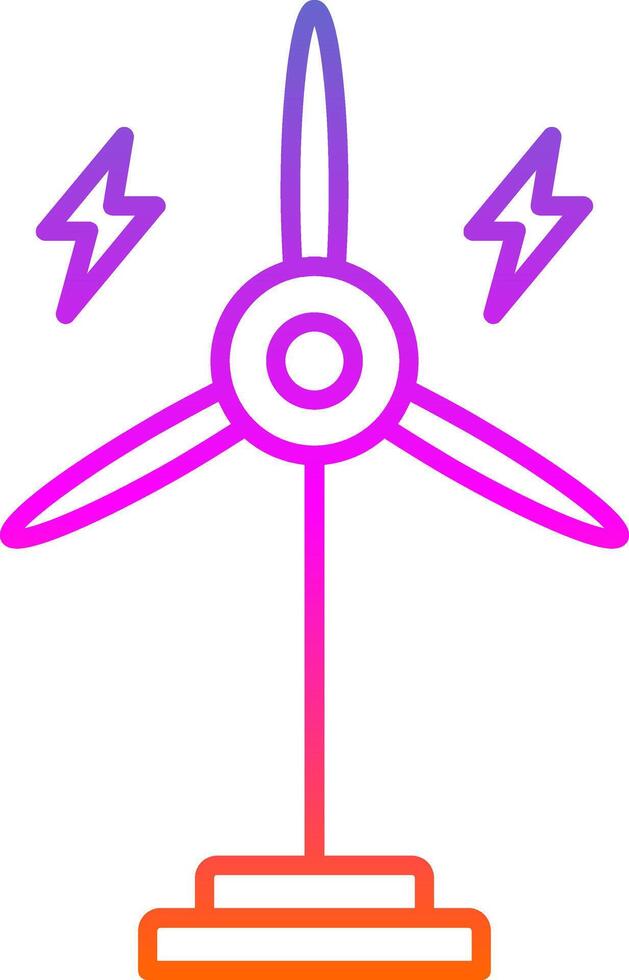 Eolic Turbine Line Gradient Icon vector