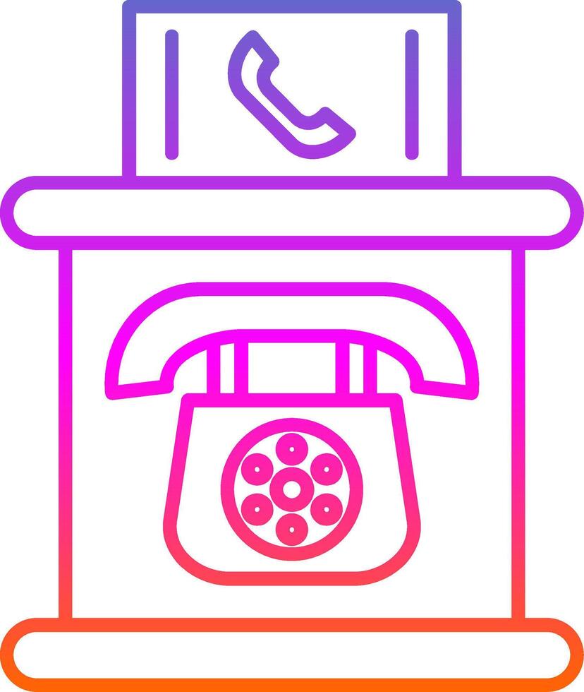 Telephone Booth Line Gradient Icon vector