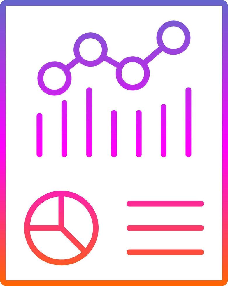 Graphical Report Line Gradient Icon vector