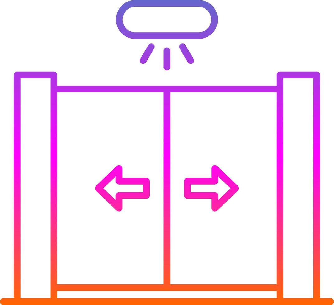 corredizo puerta línea degradado icono vector
