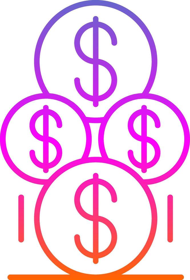 Coins Line Gradient Icon vector