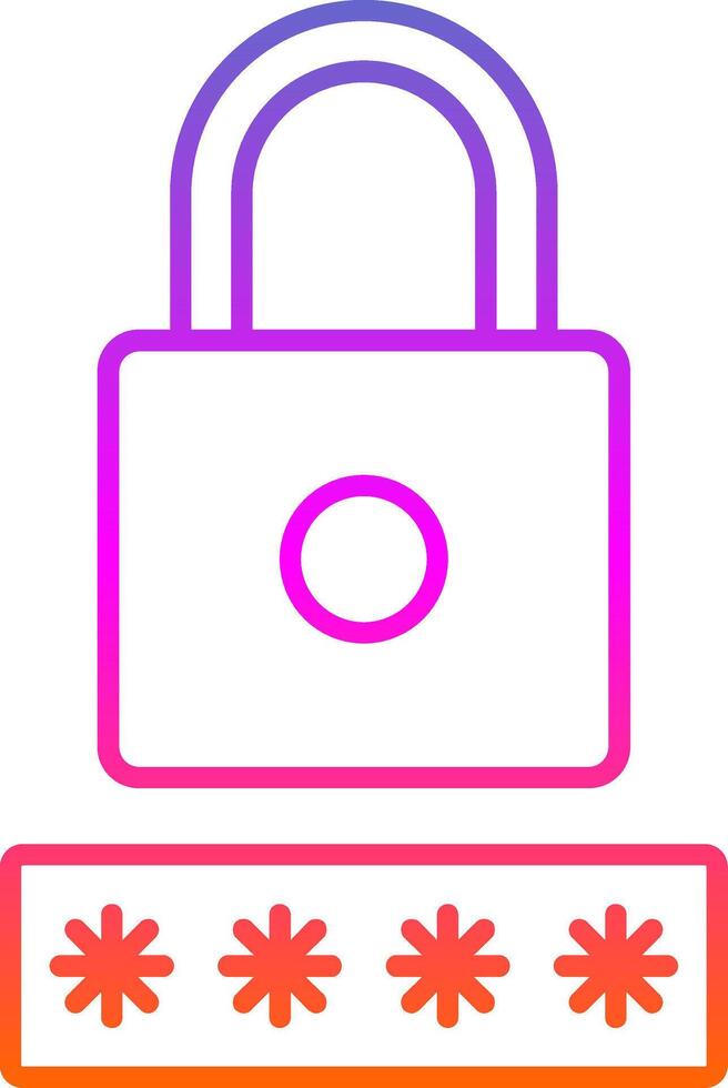 Security Pin Line Gradient Icon vector