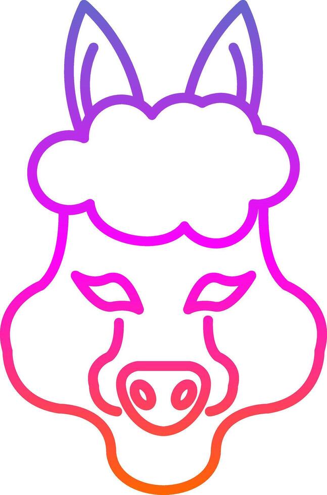 Alpaca Line Gradient Icon vector