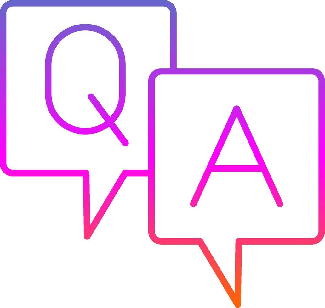 Question And Answer Line Gradient Icon vector