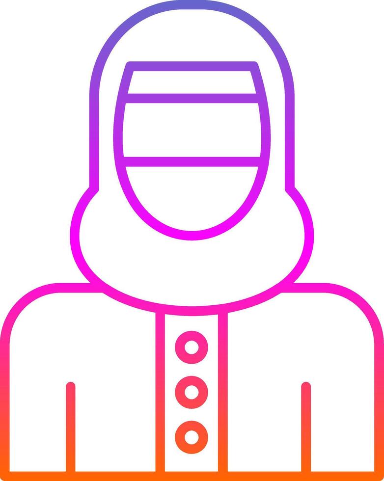 Woman with Niqab Line Gradient Icon vector