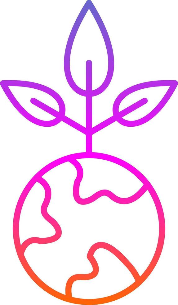 Earth Day Line Gradient Icon vector