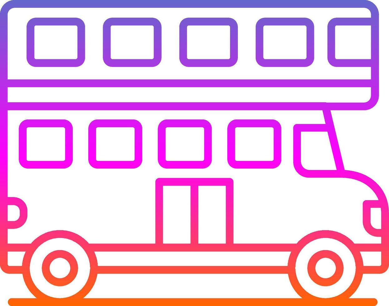 Double Bus Line Gradient Icon vector