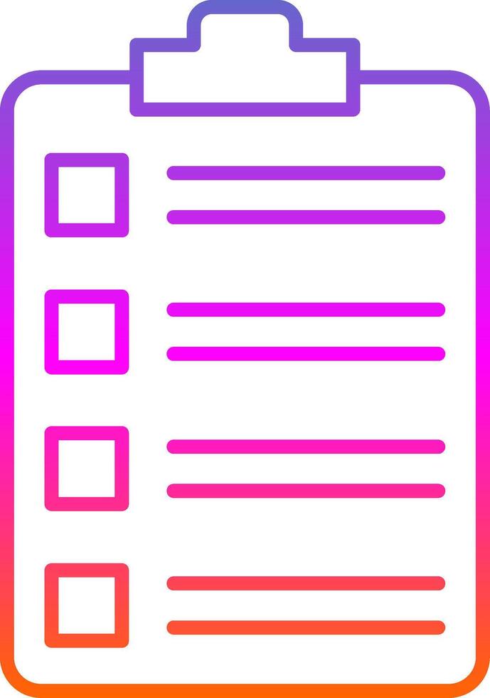 Tasks Line Gradient Icon vector