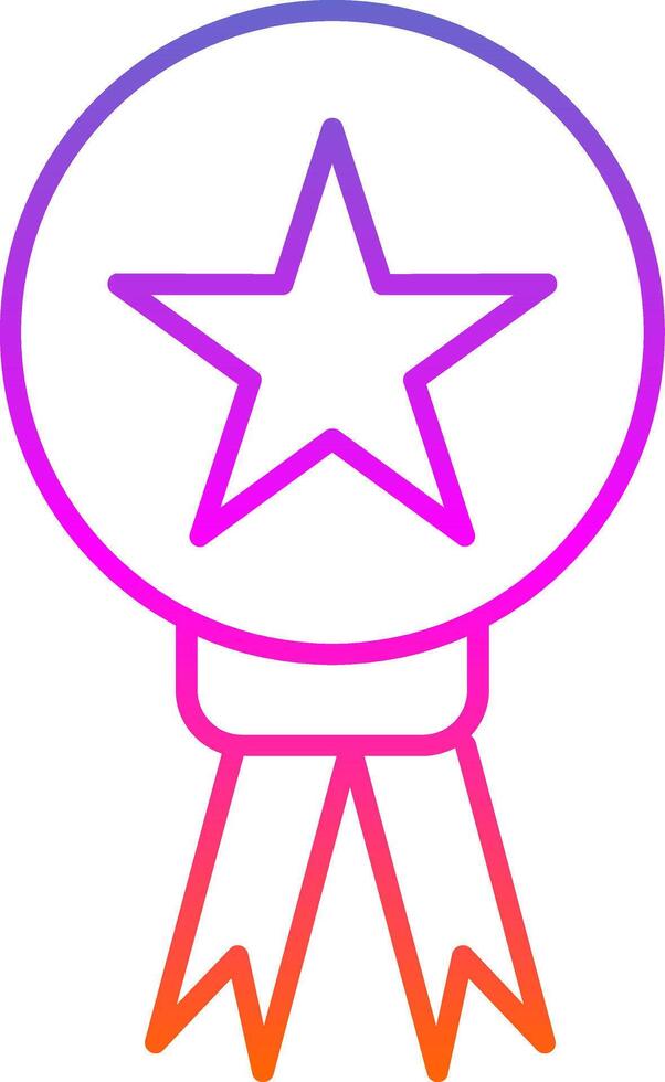 Star Medal Line Gradient Icon vector