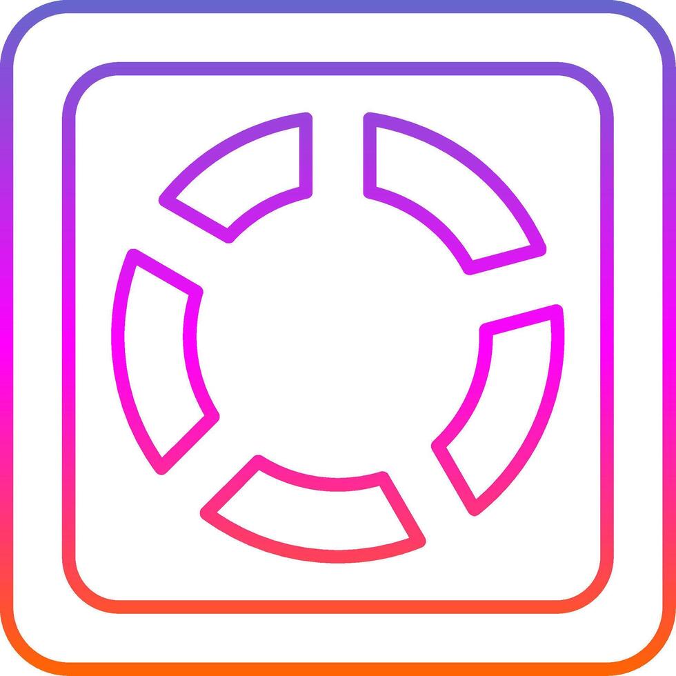 icono de degradado de línea de gráfico circular vector