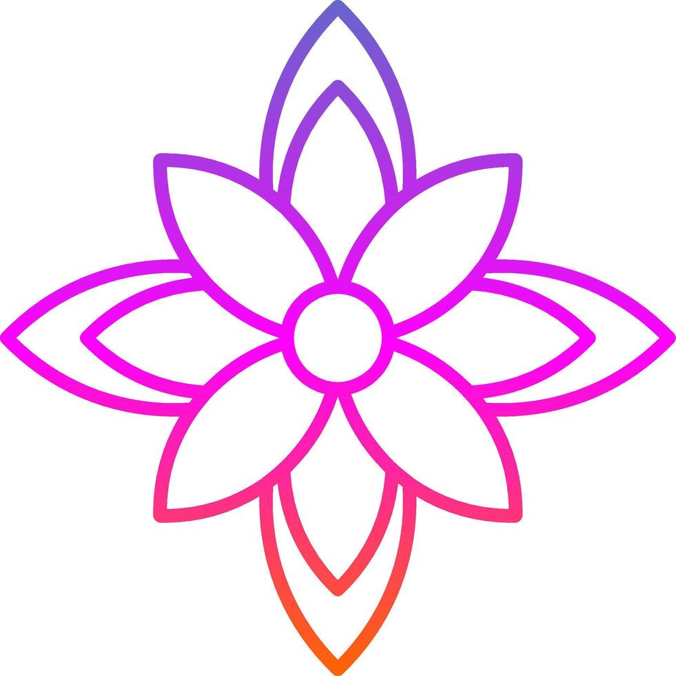 Poinsettia Line Gradient Icon vector
