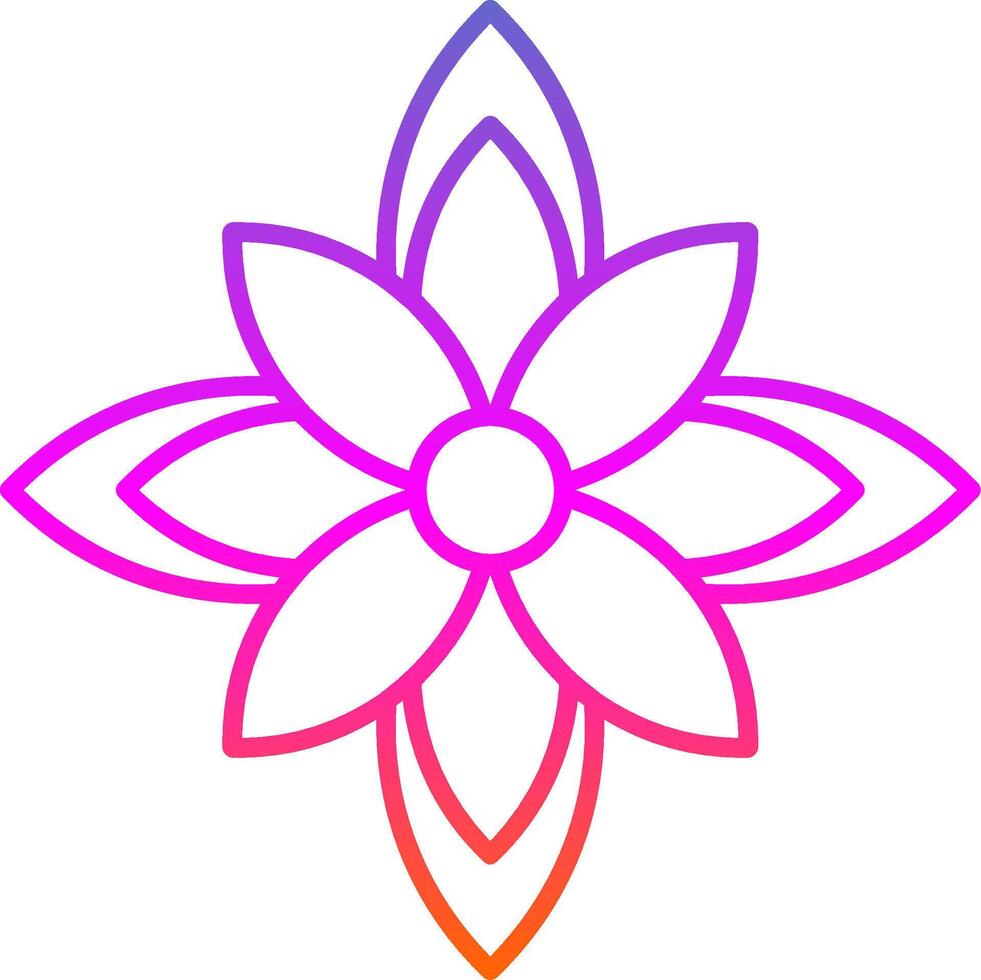 flor de pascua línea degradado icono vector