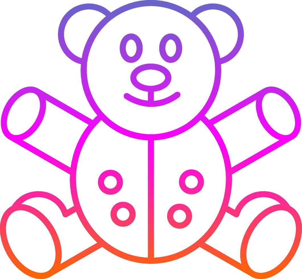 Bear Line Gradient Icon vector