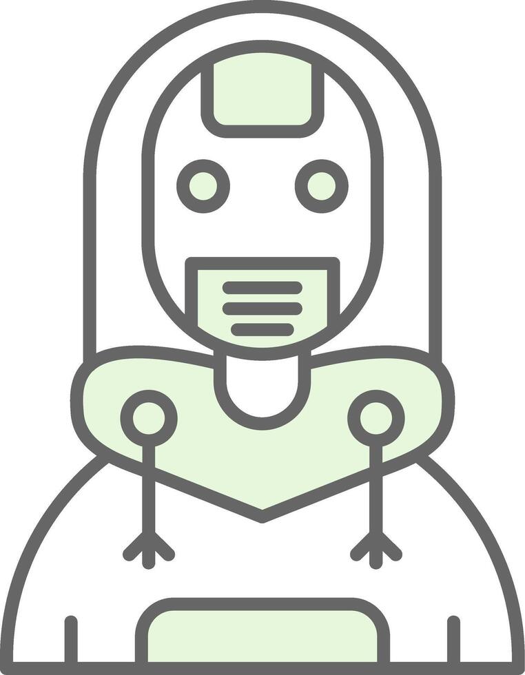 robot verde ligero relleno icono vector
