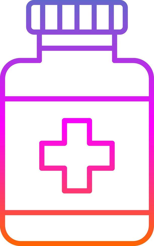 Medicine Bottle Line Gradient Icon vector