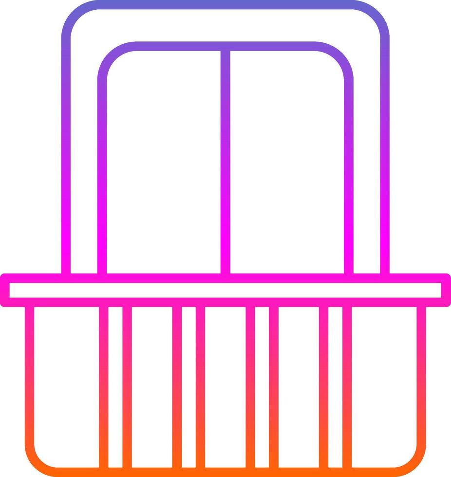 Balcony Line Gradient Icon vector