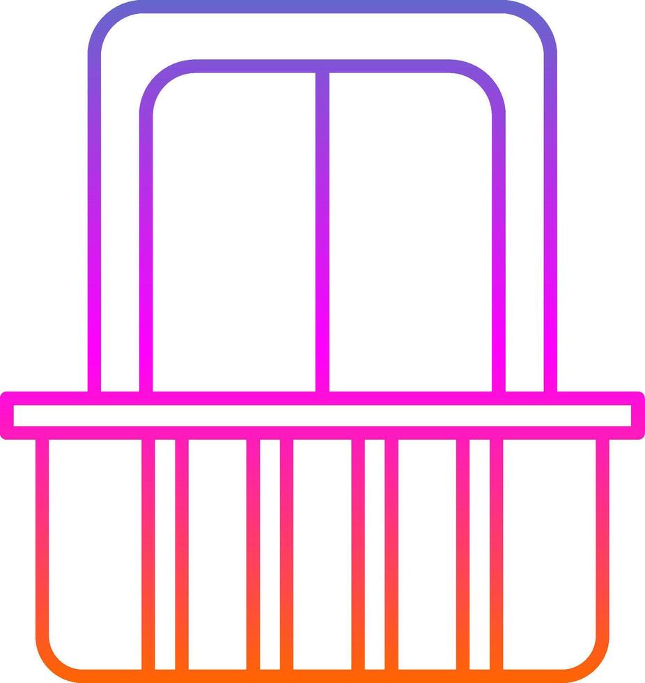 Balcony Line Gradient Icon vector