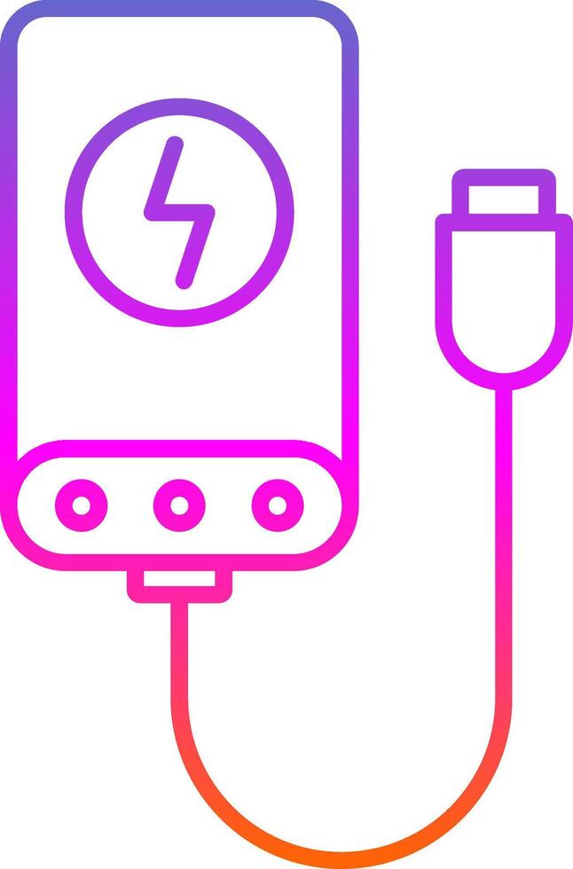 Power Bank Line Gradient Icon vector