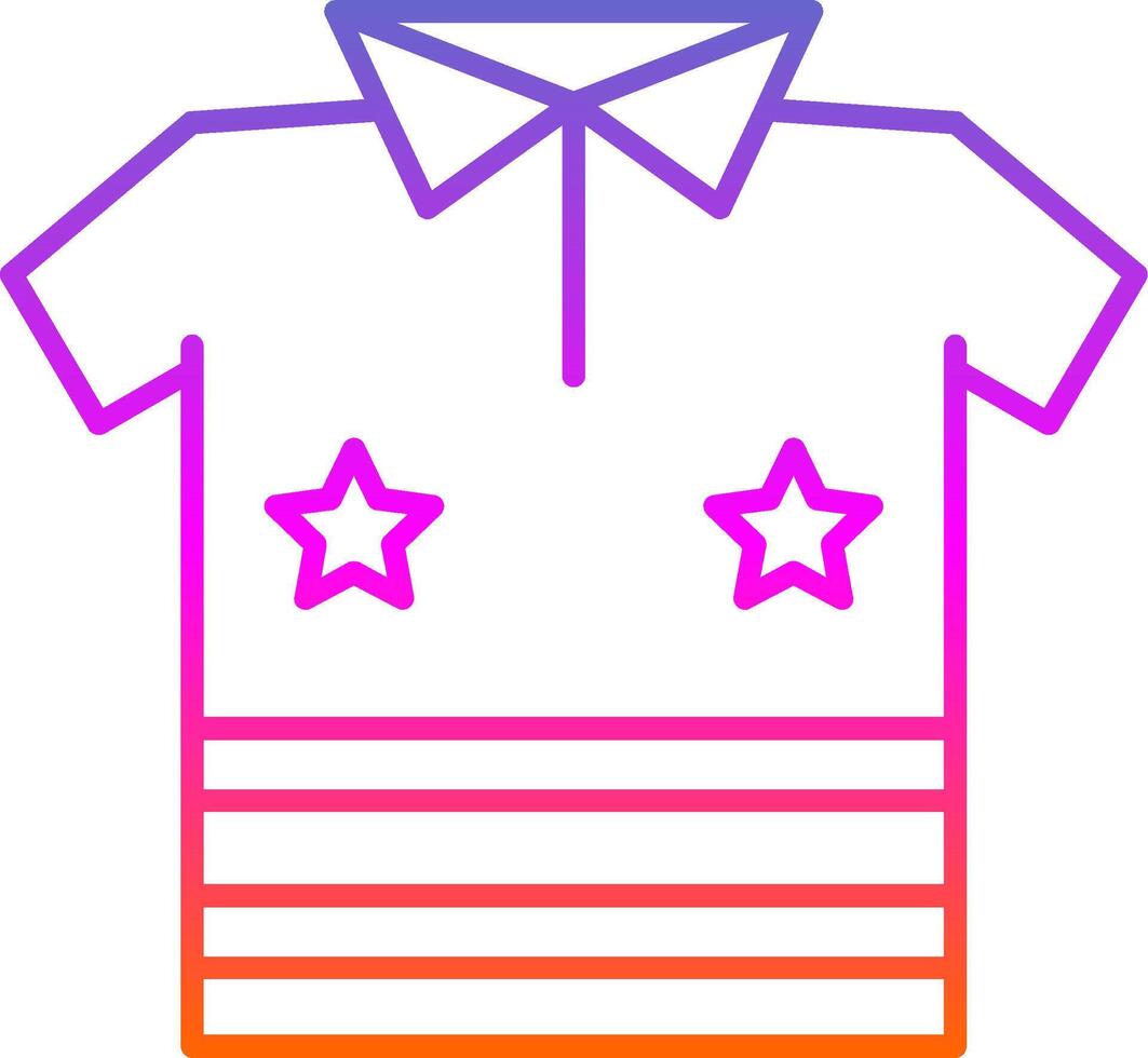 icono de gradiente de línea de camisa vector