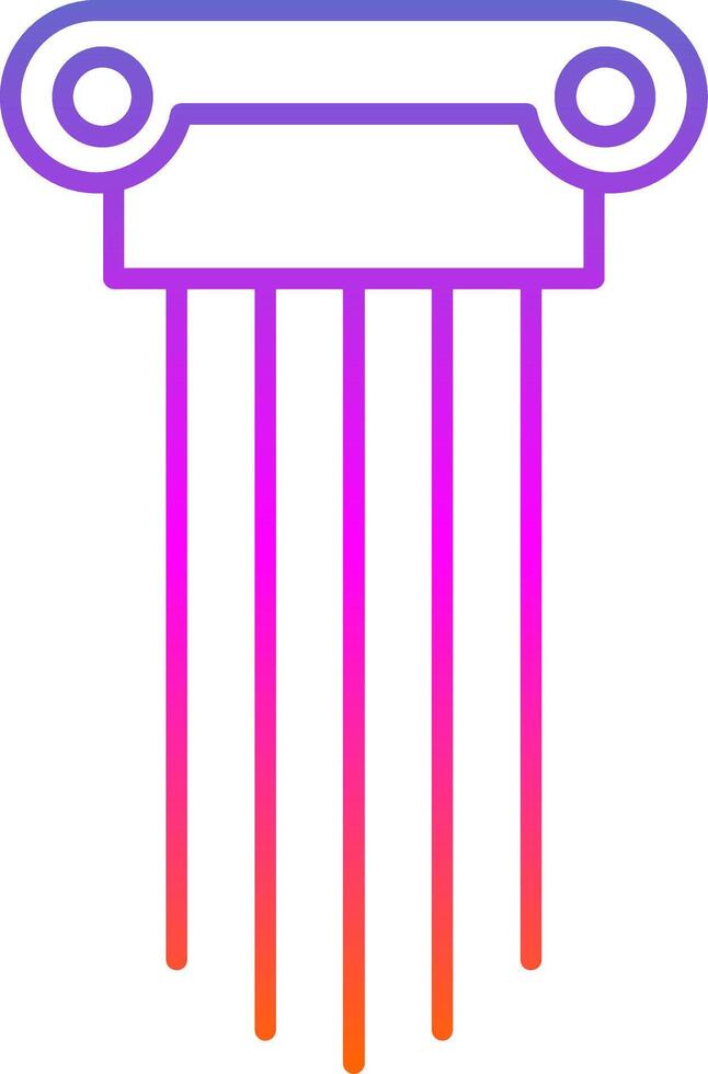 Greek Pillars Line Gradient Icon vector