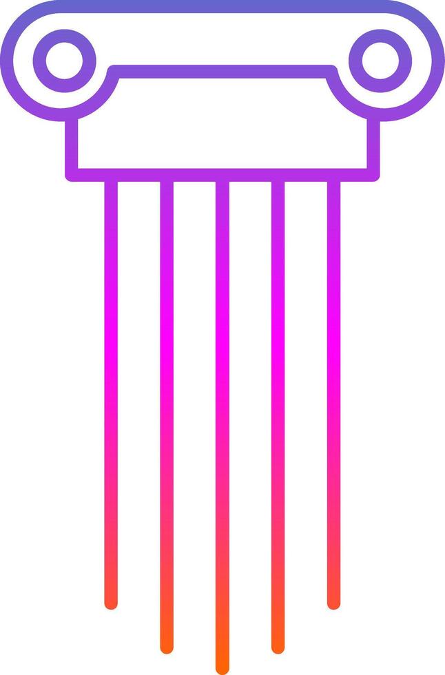 Greek Pillars Line Gradient Icon vector