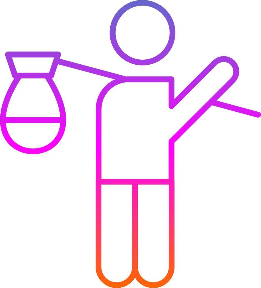 Refugee Line Gradient Icon vector