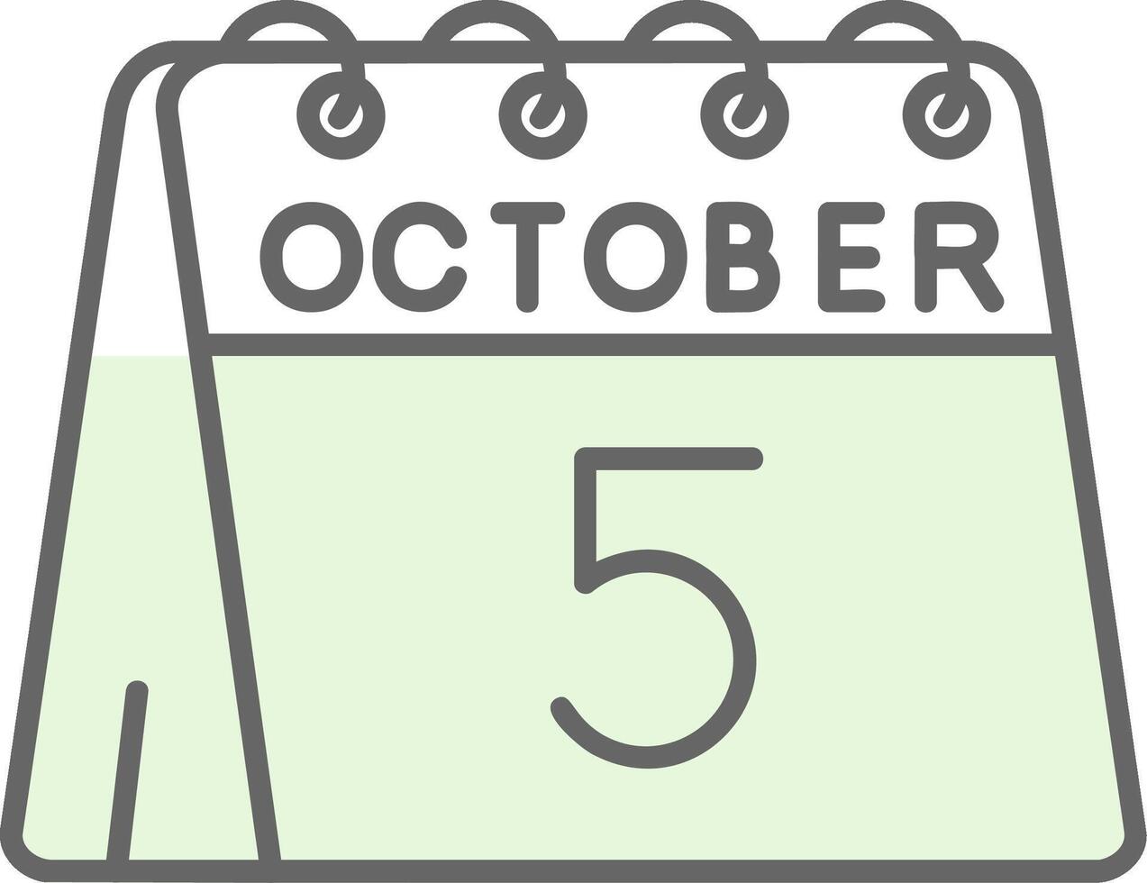 5th of October Green Light Fillay Icon vector