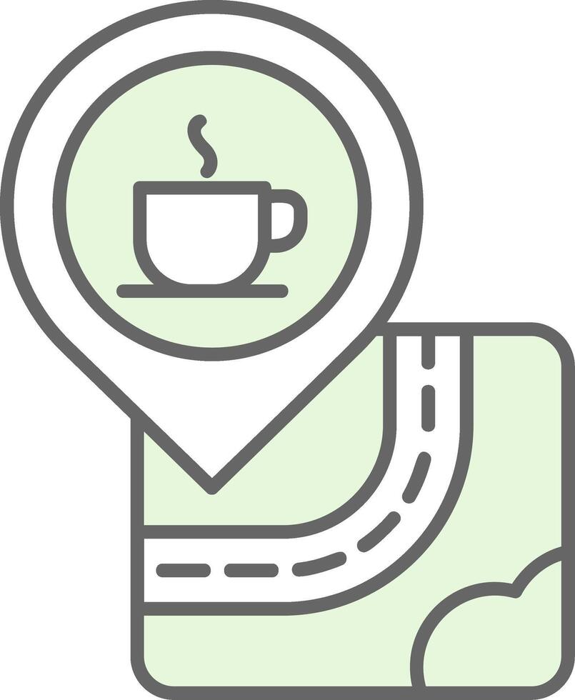 Cafe Green Light Fillay Icon vector