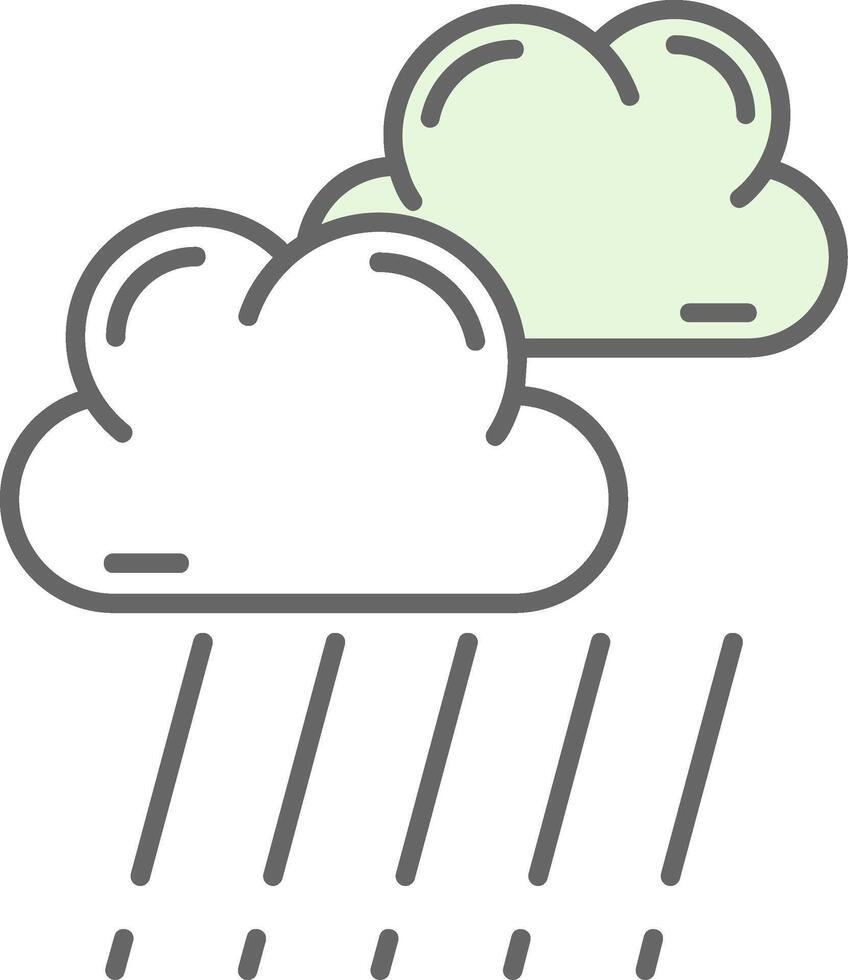 Rain Green Light Fillay Icon vector