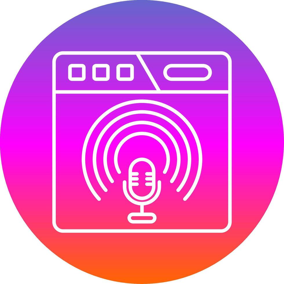 podcast línea degradado circulo icono vector