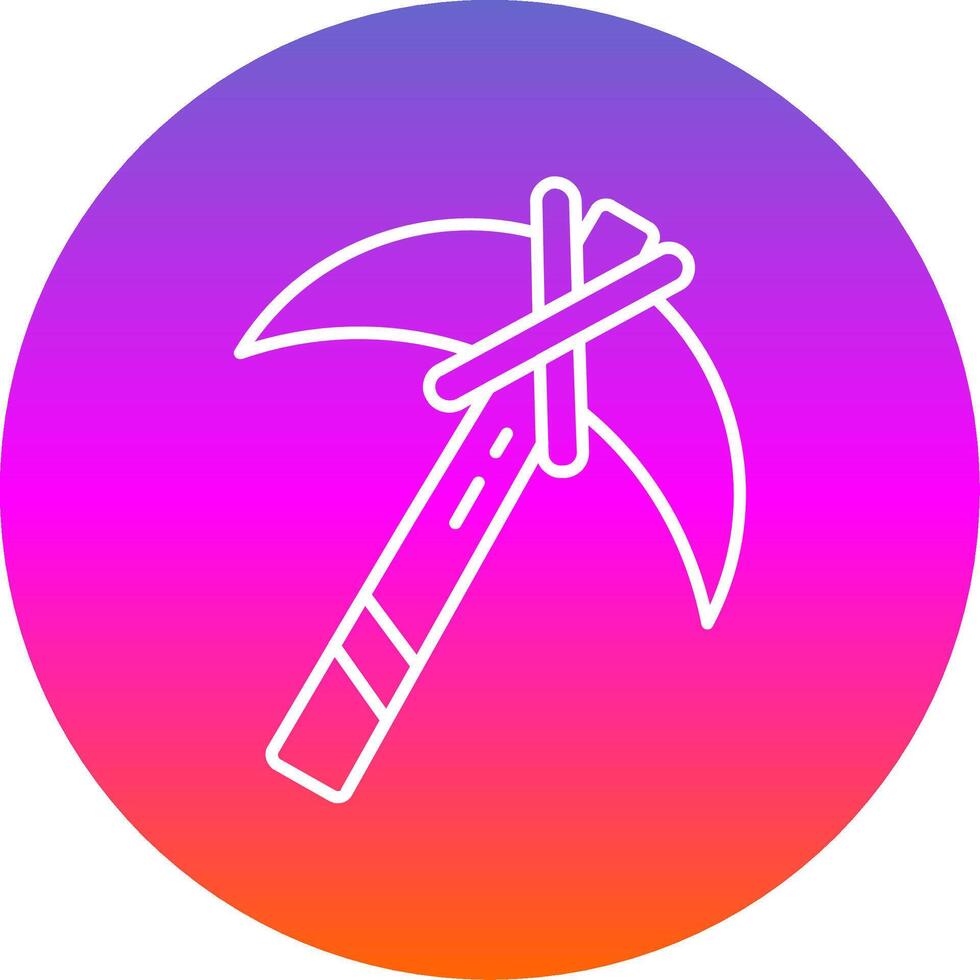 Pickaxe Line Gradient Circle Icon vector