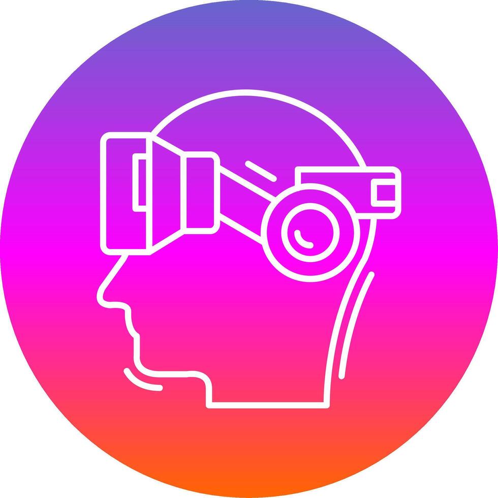 Vr glasses Line Gradient Circle Icon vector