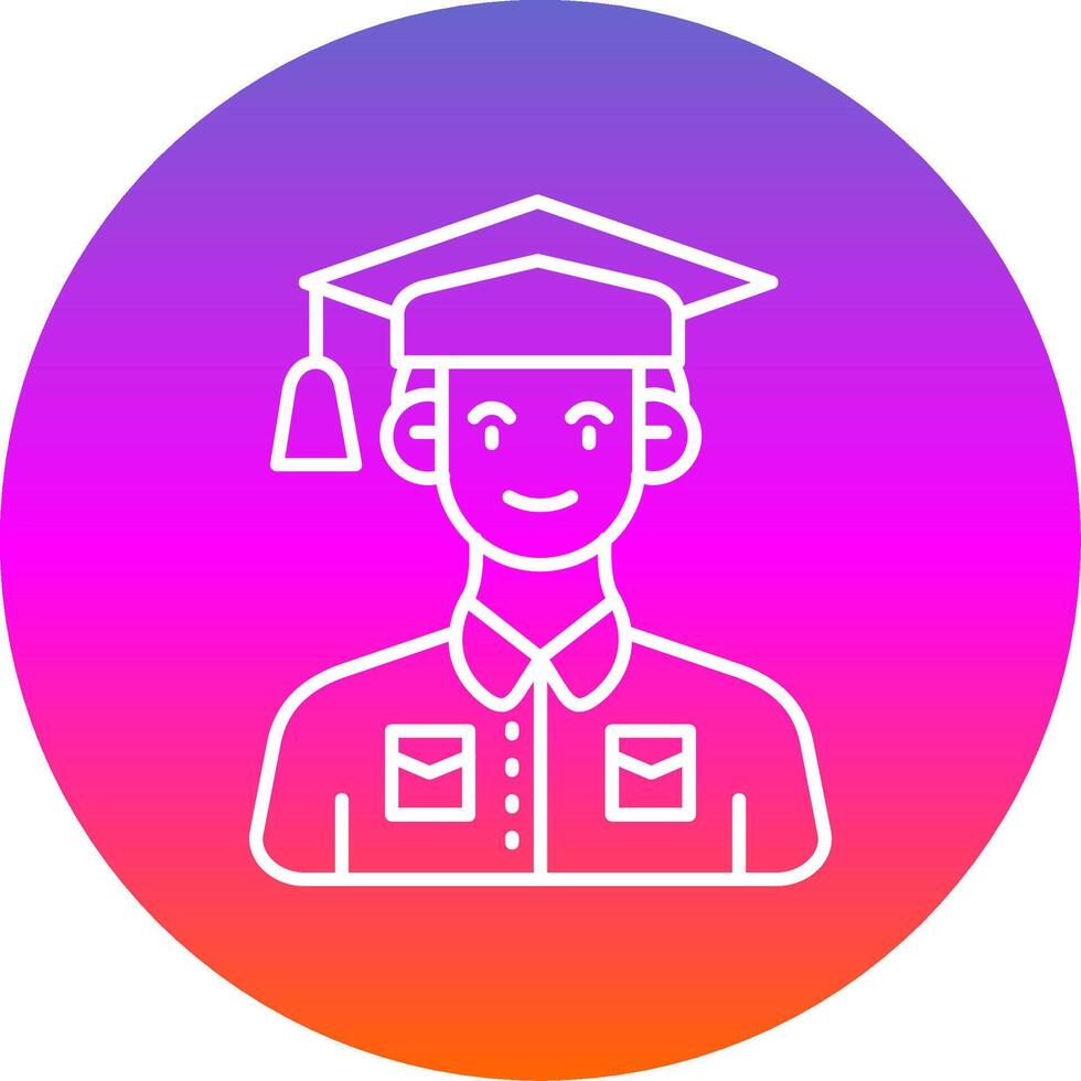 Student Line Gradient Circle Icon vector