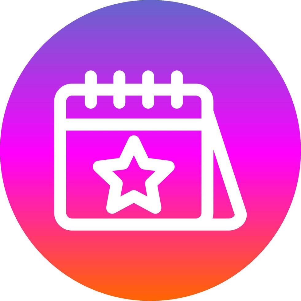 Calender Line Gradient Circle Icon vector