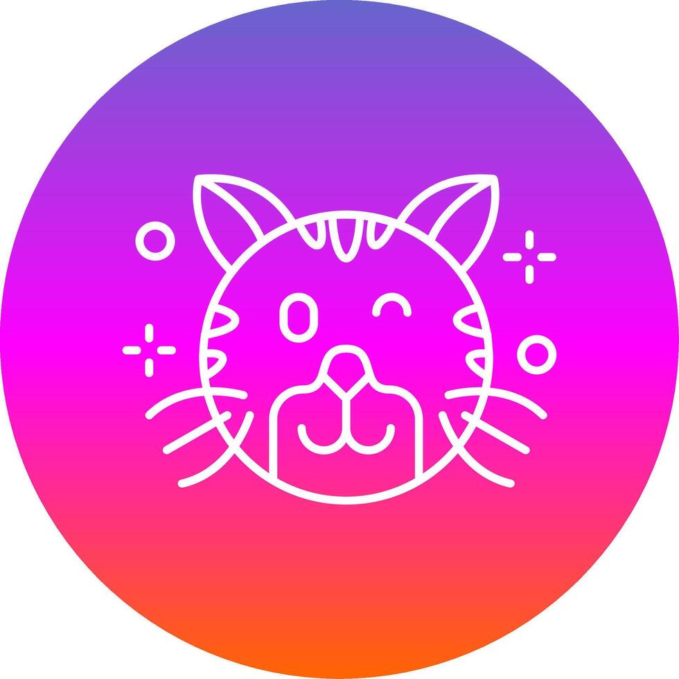 Wink Line Gradient Circle Icon vector