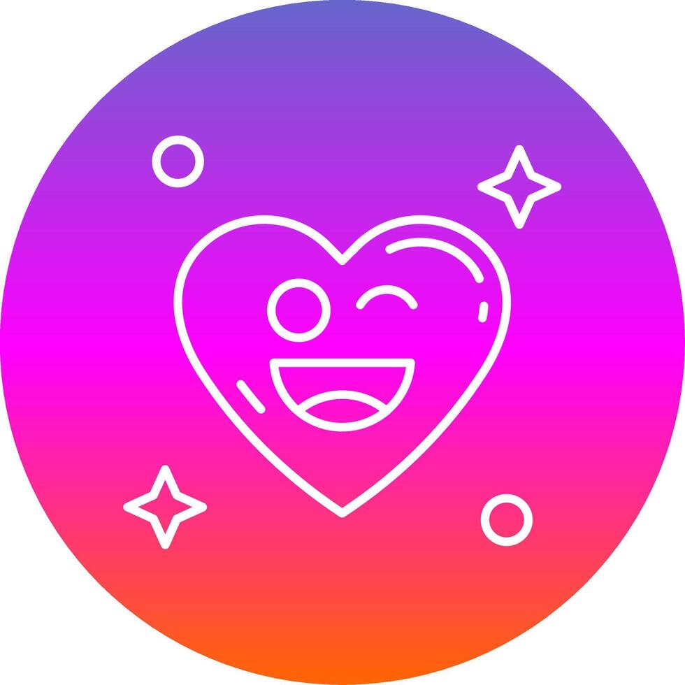 Wink Line Gradient Circle Icon vector