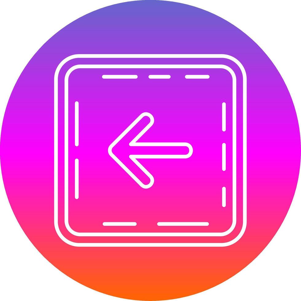 izquierda flecha línea degradado circulo icono vector