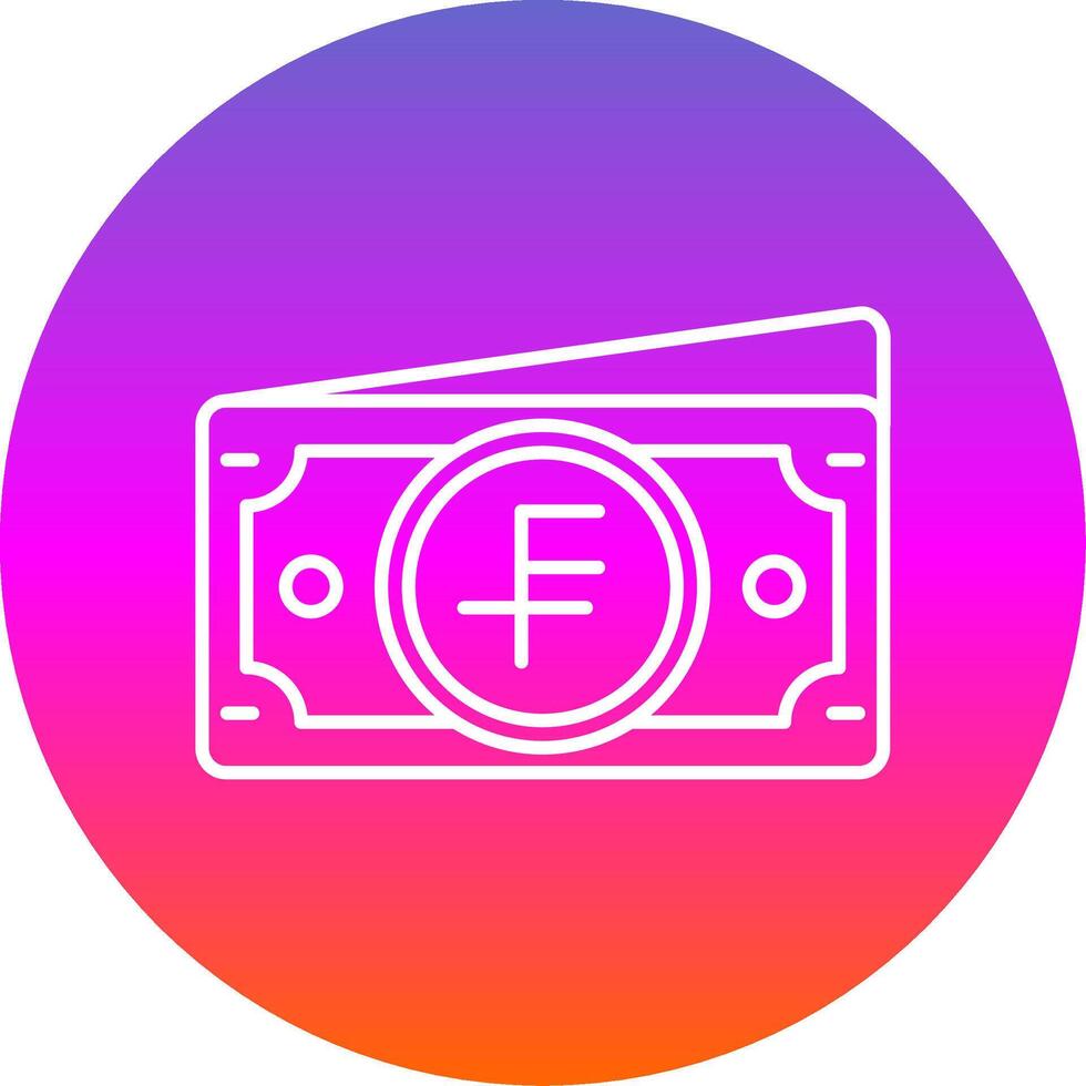 Swiss franc Line Gradient Circle Icon vector