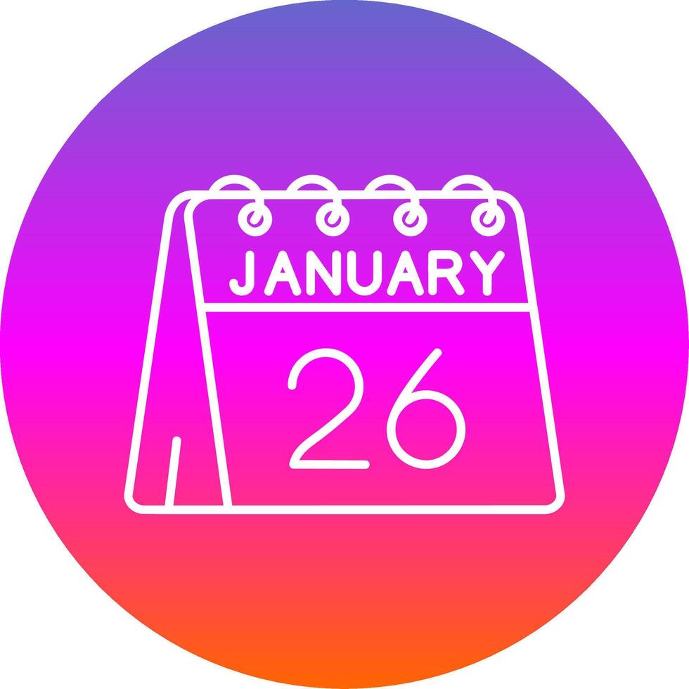26th of January Line Gradient Circle Icon vector