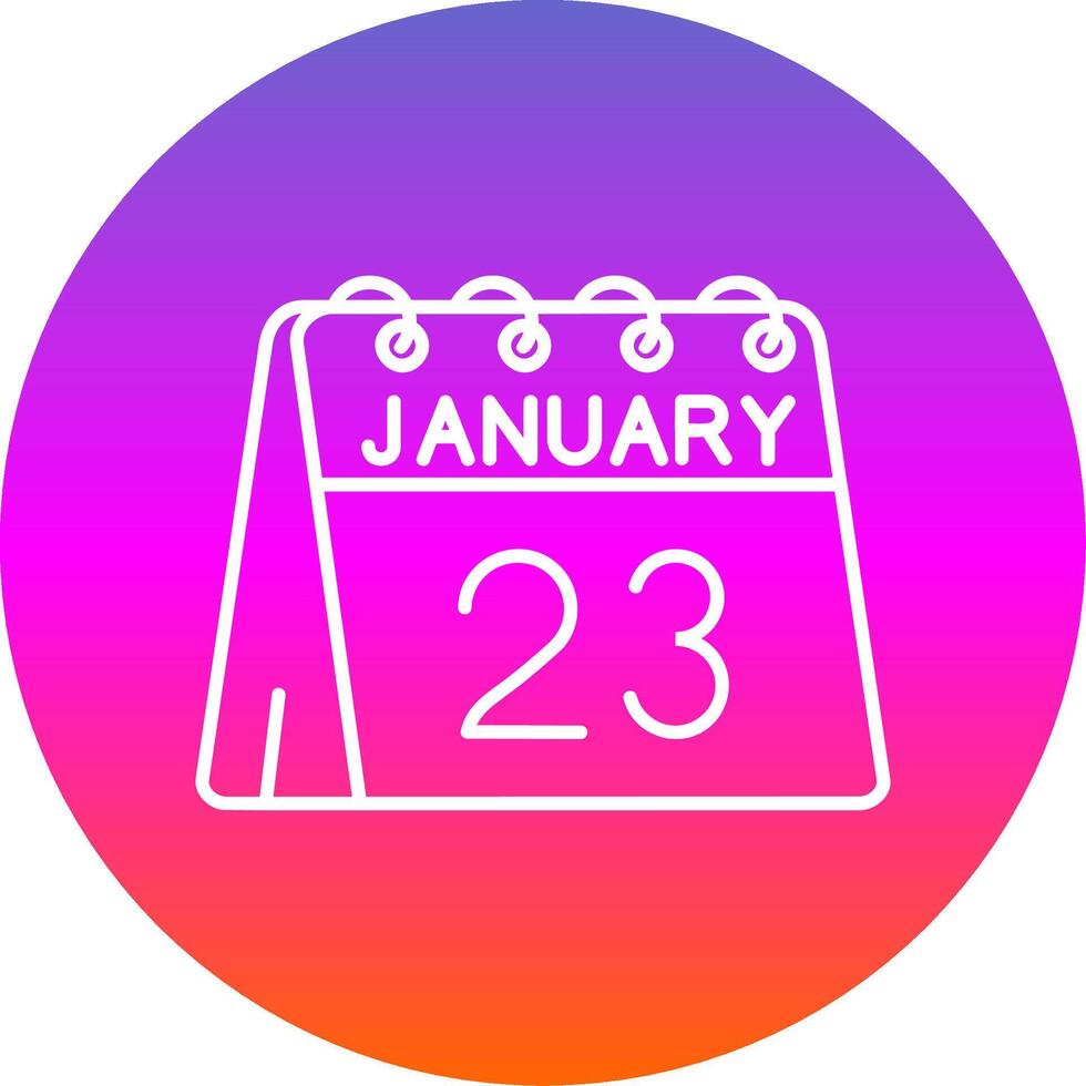 23rd of January Line Gradient Circle Icon vector