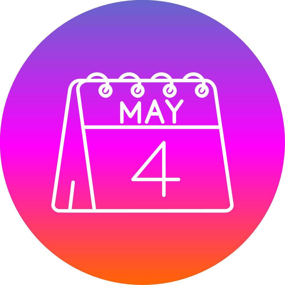 4th of May Line Gradient Circle Icon vector