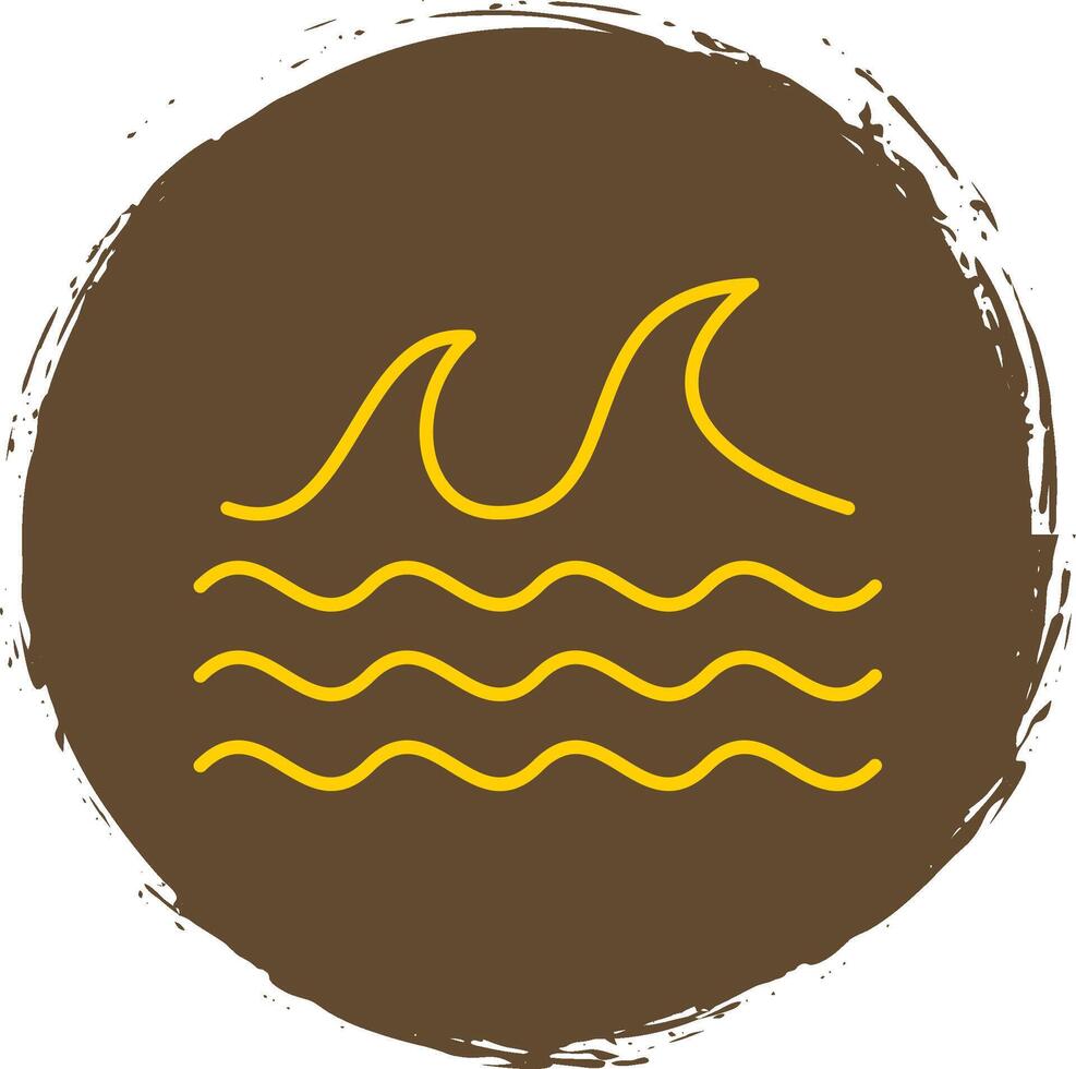 mar línea circulo amarillo icono vector