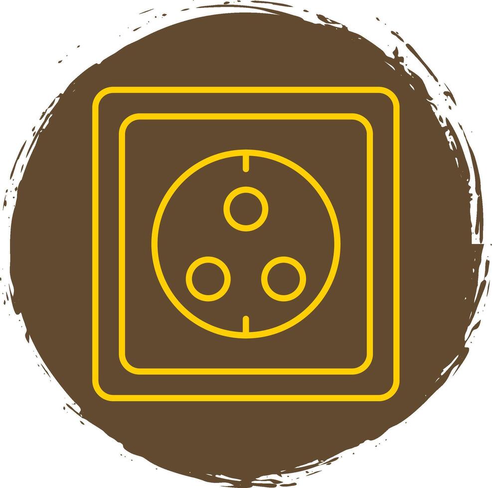 Wall Socket Line Circle Yellow Icon vector