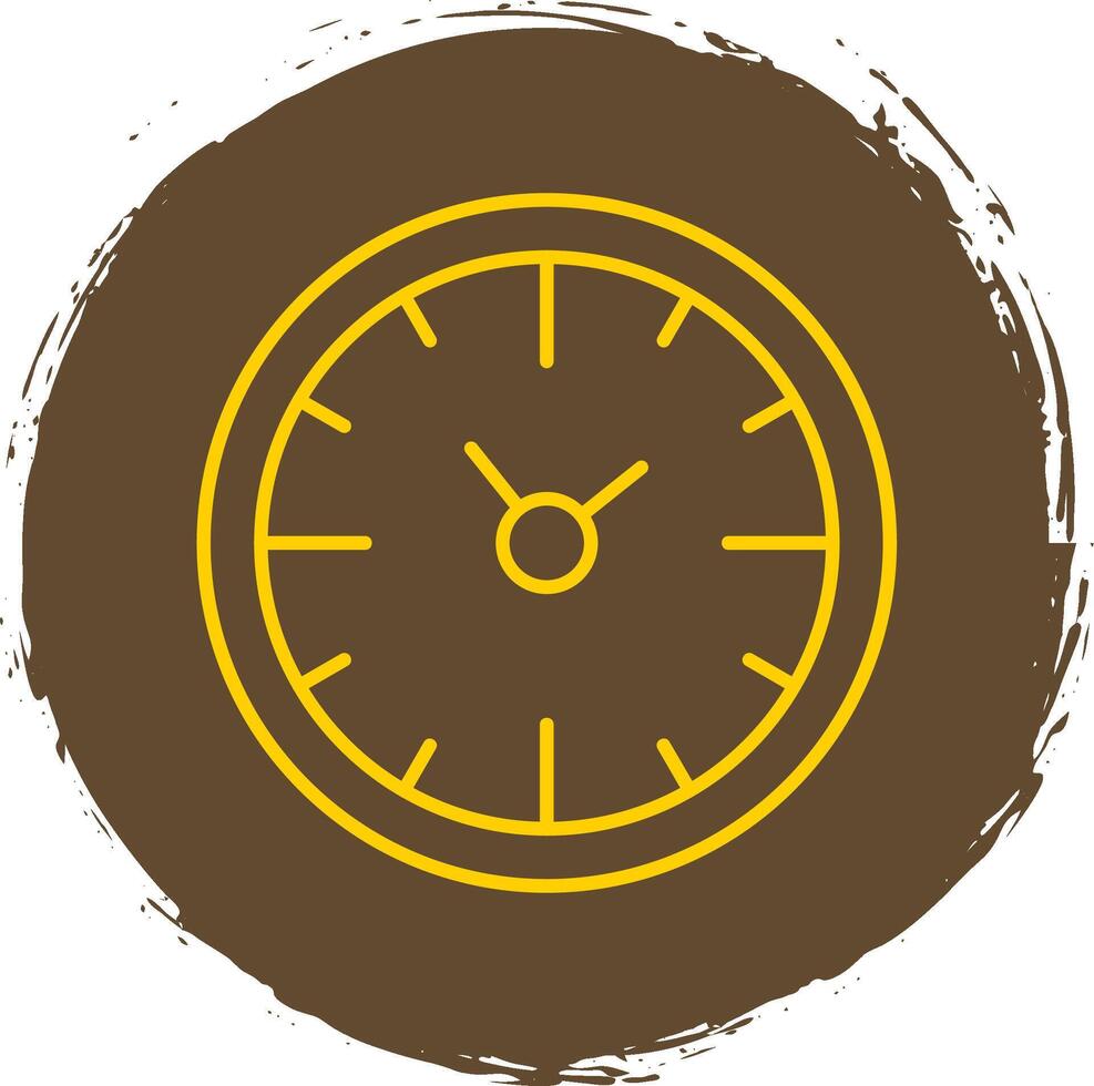 Clock Time Line Circle Yellow Icon vector