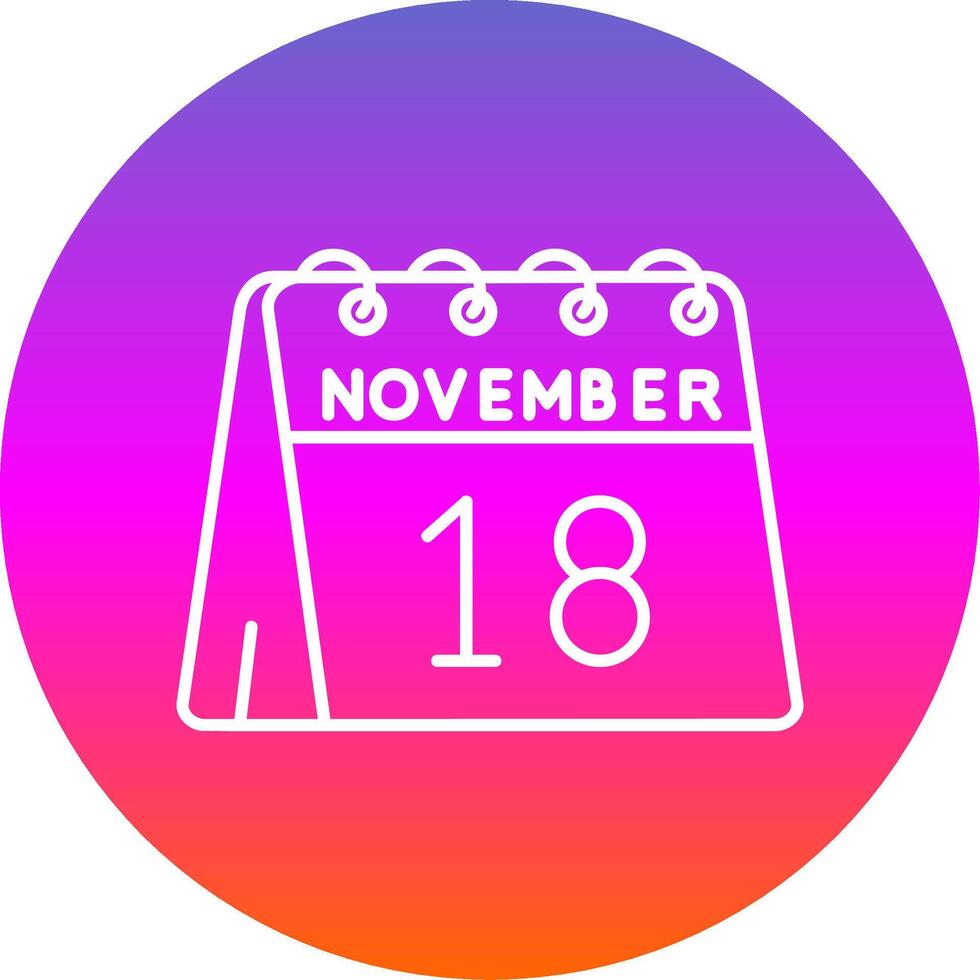 18th of November Line Gradient Circle Icon vector