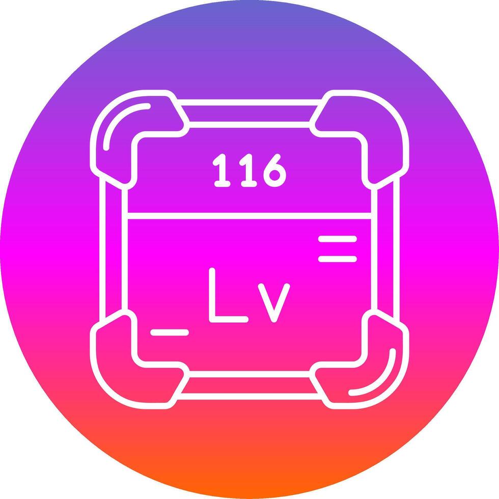 Livermorium Line Gradient Circle Icon vector
