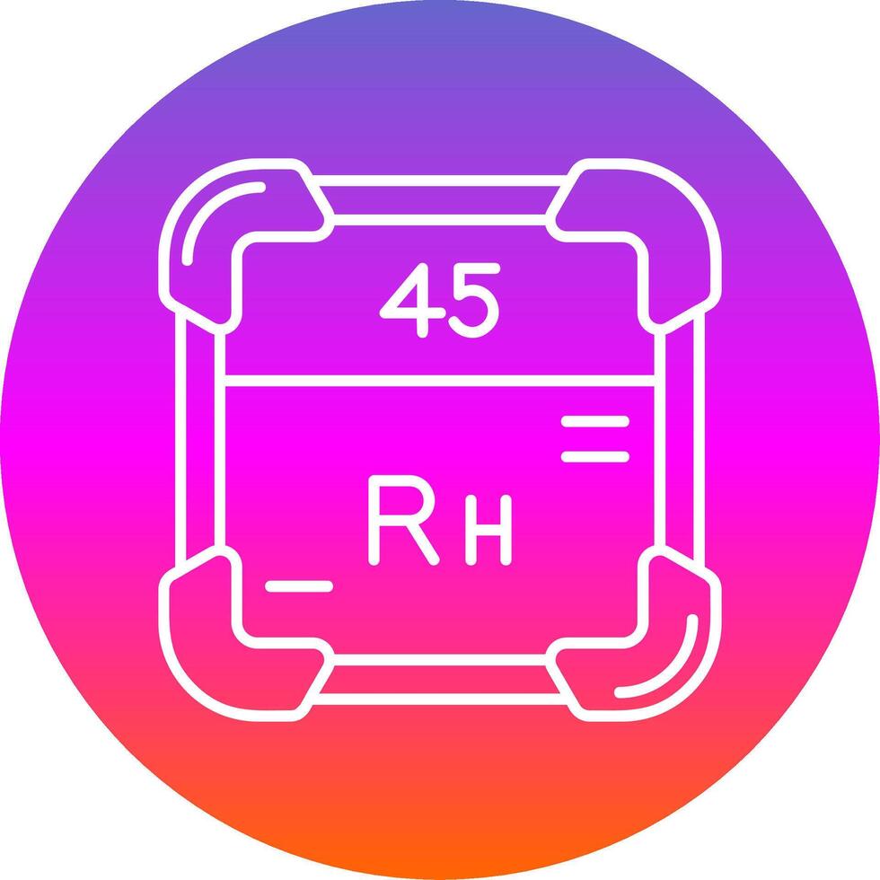 Rhodium Line Gradient Circle Icon vector
