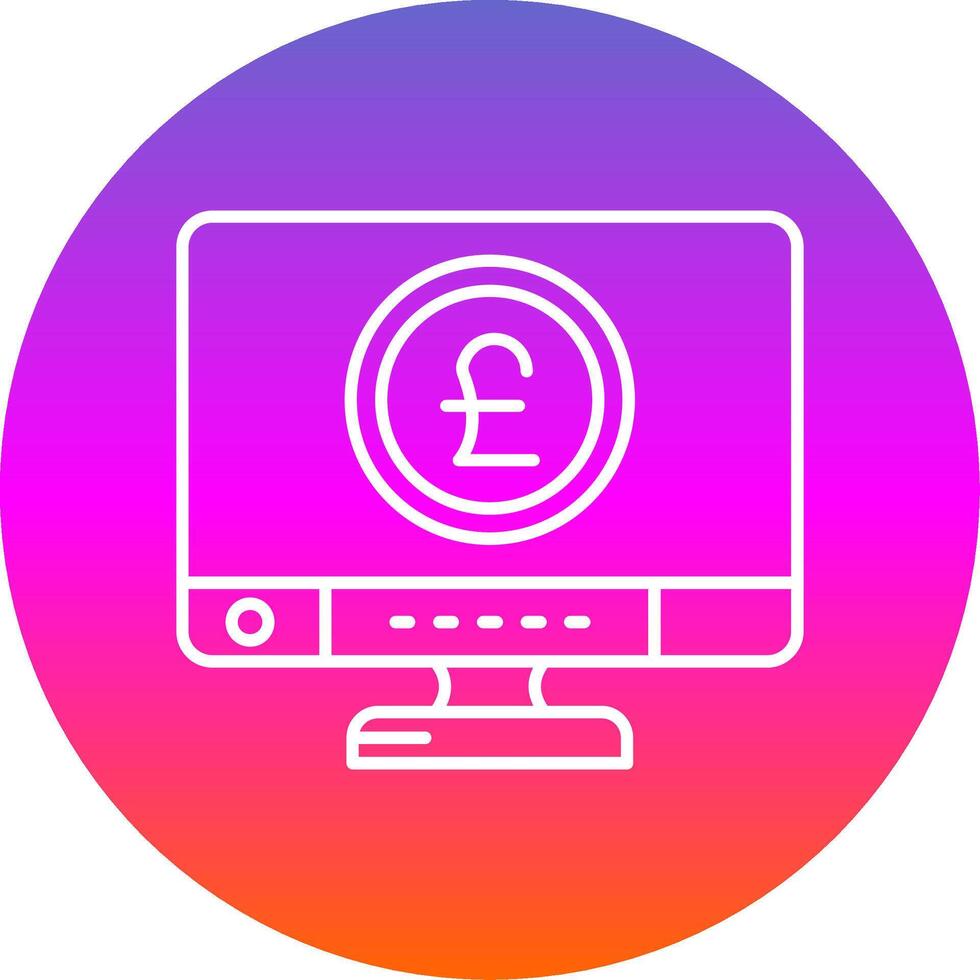 Pound Line Gradient Circle Icon vector