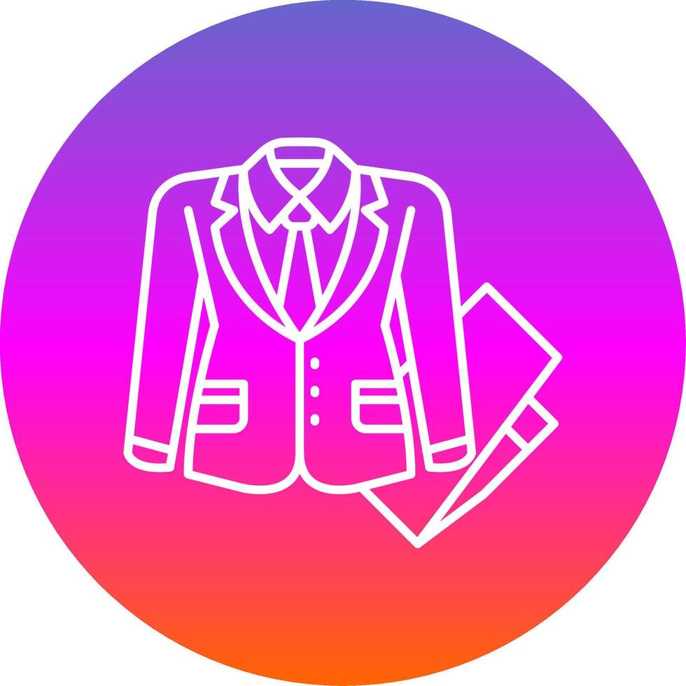 negocio traje línea degradado circulo icono vector